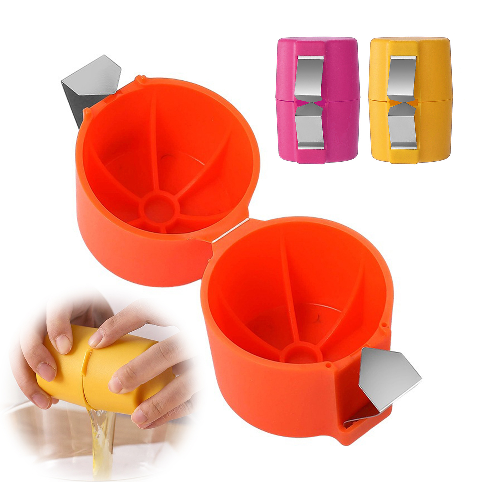 Egg Shell Opener Eggshell Remover Portable Egg Opener Set for All Egg Sizes Handy Kitchen Gadget for Camping Travel Crack Separate Eggs Easily 1/3/6pcs Available