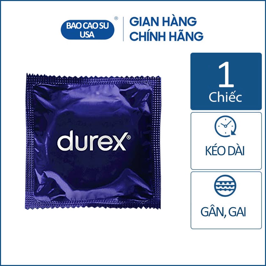 Bao cao su cao cấp kéo dài thời gian quan hệ Durex Performax Intense - Lẻ 1 cái dùng thử