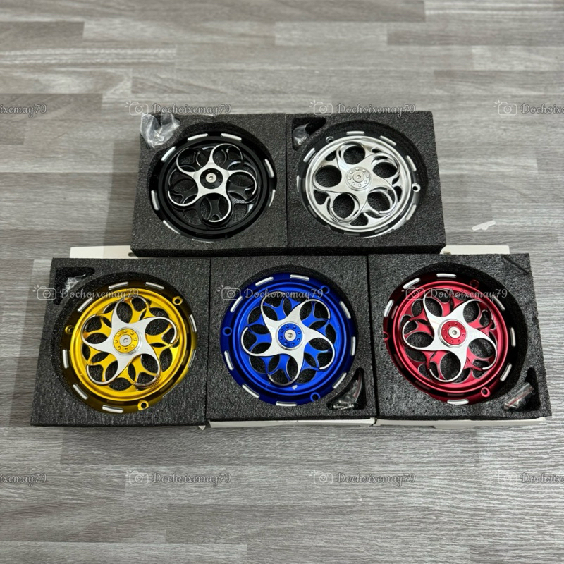 Ốp quạt gió xoáy Full nhôm CNC xe Vespa Vario Vision Scoopy SH AB Janus Grande