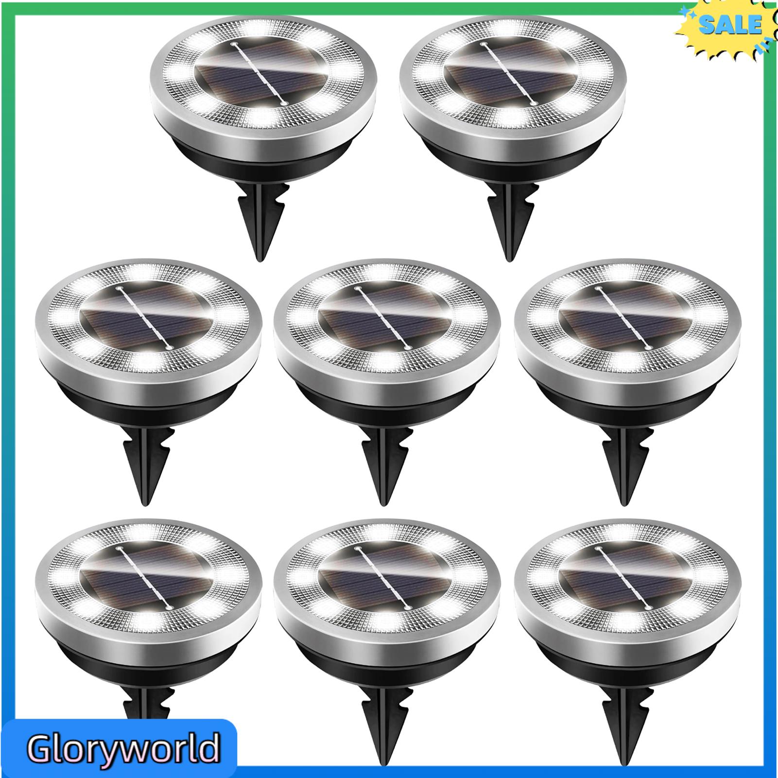 Gloryworld Corrosion Resistant Solar Lights Solar Ground Lights Solar Powered Garden Pathway Lights Waterproof Outdoor Landscape Lamps for Yard Lawn Driveway Walkway Decorative Underground Lighting – Energy