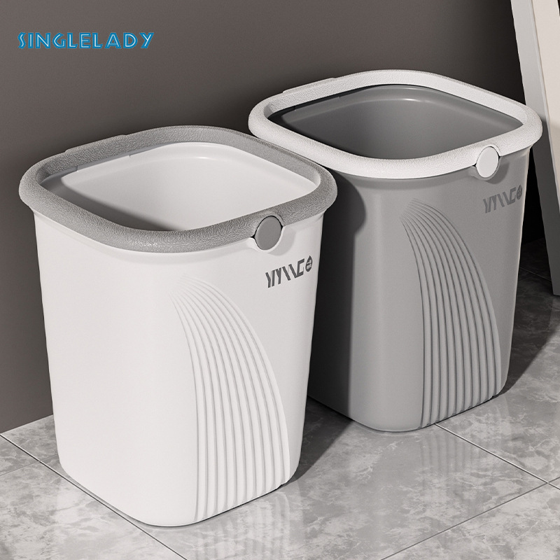 SingleLady Household trash can Nordic wind pressure circle bathroom hotel hotel hotel kitchen guest room paper basket round trash can ราคา 146 บาท*ส่งฟรี