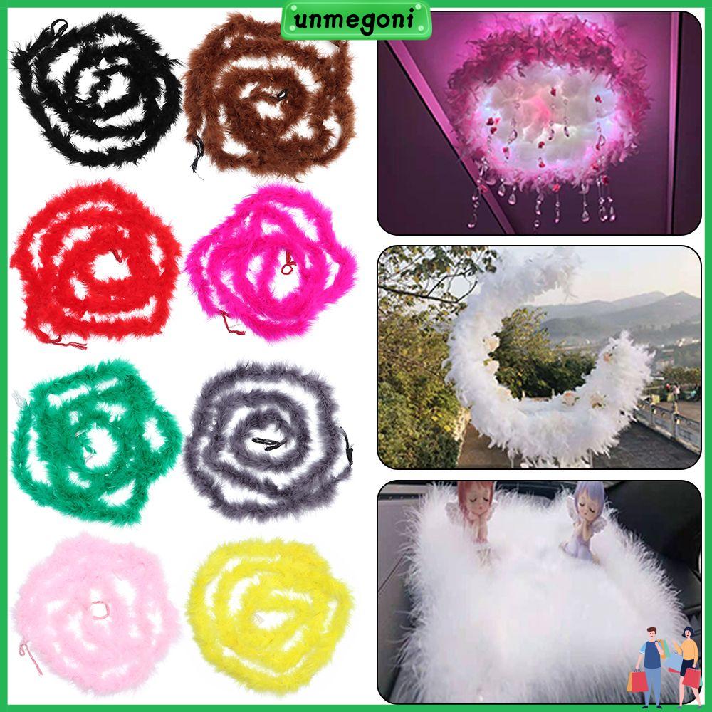 UNMEGONI Bữa tiệc Trang phục Fluffy Đồ cưới Cosplay Cây thông Noel Dải boa lông Lông vũ Vải may mặc Phụ kiện Grament