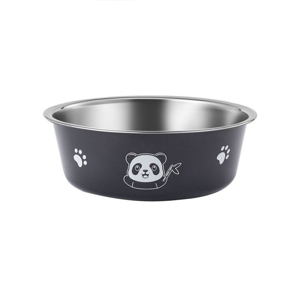 DECALE Họa tiết gấu trúc Bát cho chó bằng inox Chống trượt Hoạt hình Bát cho mèo ăn Bát ăn cho chó Chống Rollover Bát chống trượt cho chó Dành cho cún con mèo con - 7