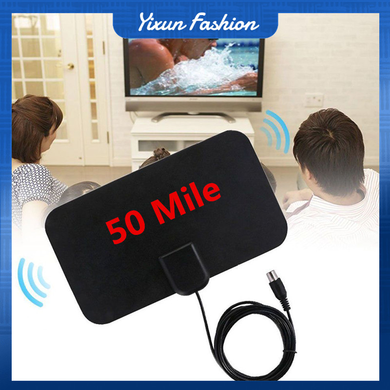 1080P HDTV Antenna with 10ft Long Cable Indoor Amplified 50-Mile Range HD Digital TV Antenna ราคา 43 บาท*ส่งฟรี
