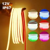 12V Waterproof COB LED Neon Strip Light - 5m, 6 Colors