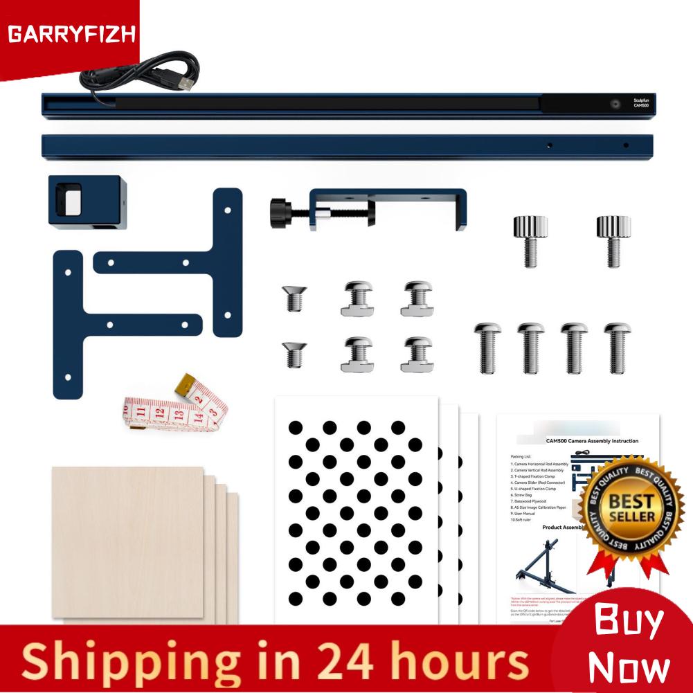 GARRYFIZH SCULPFUN CAM500 กล้อง 5MP พิกเซล 120 ° เลนส์มุมกว้างพร้อมพื้นที่ทำงาน 400x400 มม เหมาะสำหรับ Sculpfun S6/S6 pro/S9/S10/S30 และ S30 Ultra series เครื่องแกะสลักเลเซอร์เข้ากันได้กับ win7/win10/win11 ราคา 3,258 บาท*ส่งฟรี