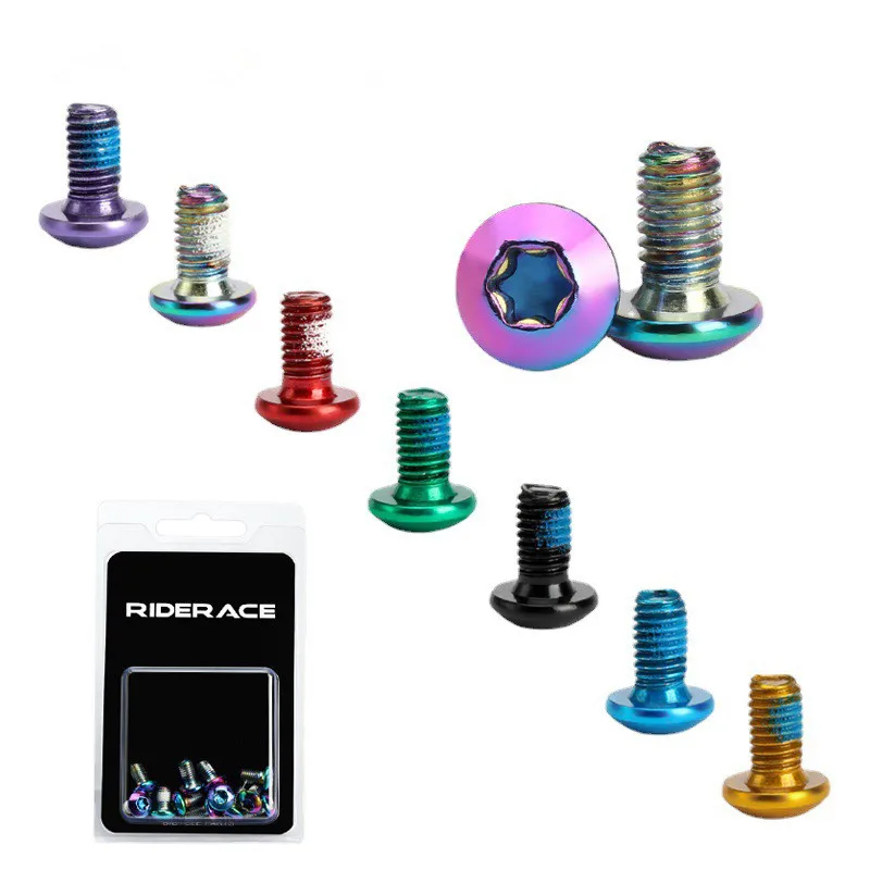 {SXFDHB} 12pcs Bicycle Disc Brake Rotor Torx Bolts T25 M5x9mm Stainless Steel Road Bike Fixing Screws Colorful Cycling Accessory MTB Part