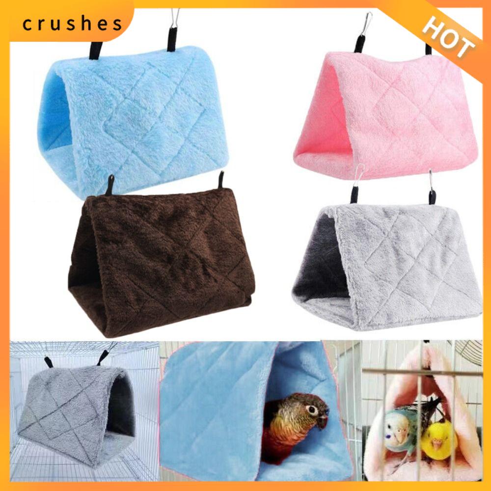 CRUSHES Màu Sắc tinh khiết Chim Hut Đồ Chơi Sang trọng Treo Cave Giường Tam giác Tổ Con Vẹt Lều Vật nuôi Võng
