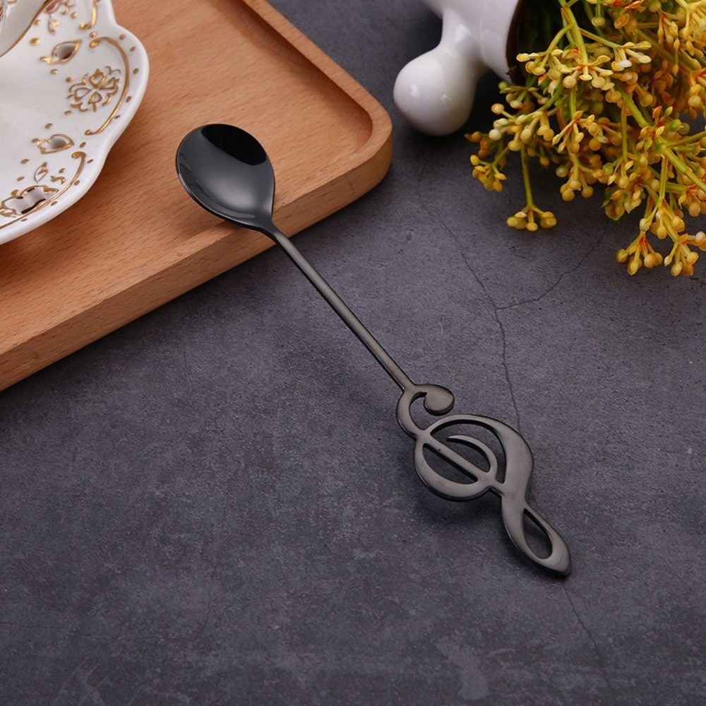 SHIKICK Muỗng kem Muỗng nốt nhạc Đồ dùng nhà bếp Quán nhạc Muỗng cà phê  Phụ kiện trà tráng miệng Muỗng khuấy cà phê Quà tặng - 2