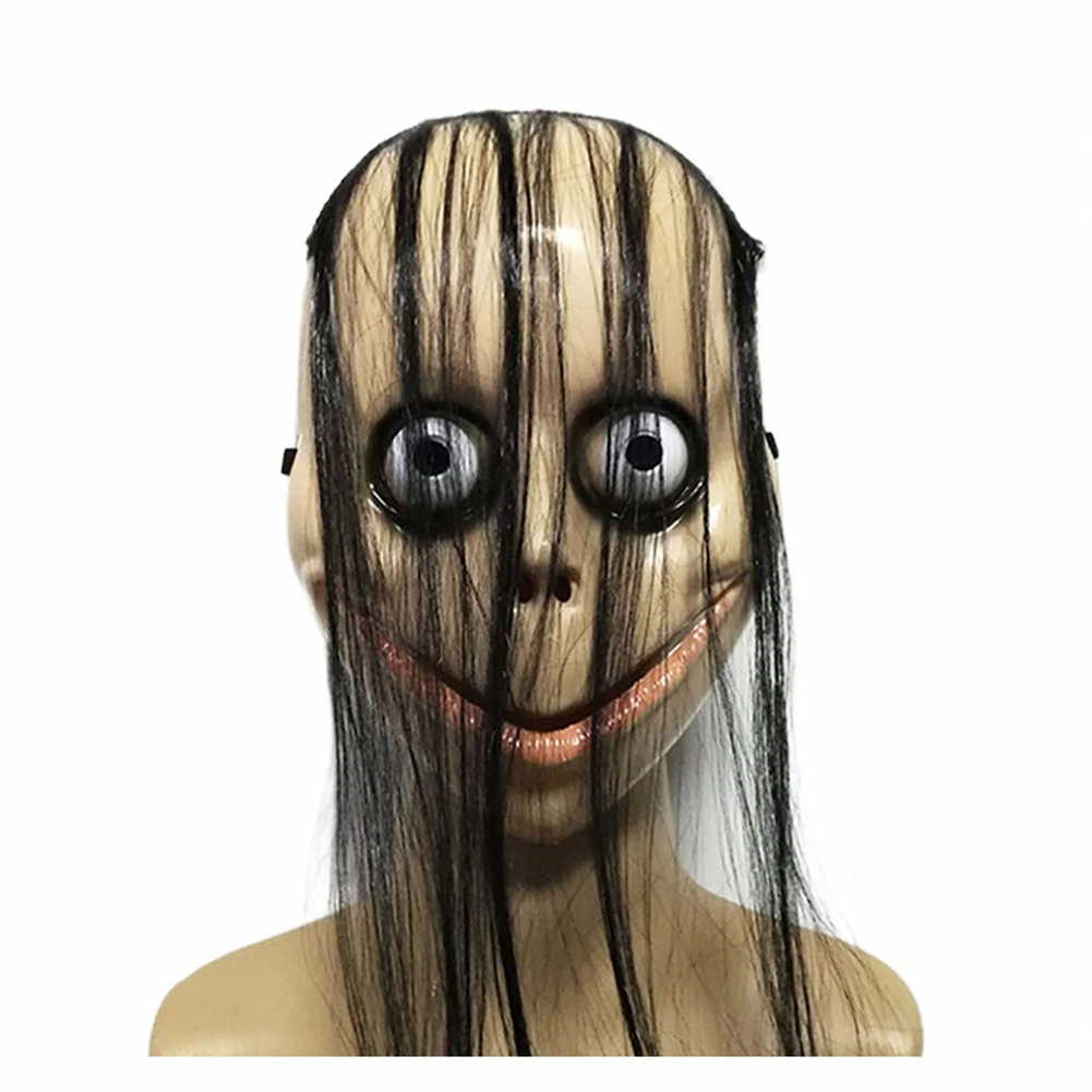 [Dueplay] mới Halloween kinh dị tóc dài Momo mặt nạ đáng sợ Zombie Mặt nạ cosplay ma đạo cụ kinh dị đạo cụ tiệc