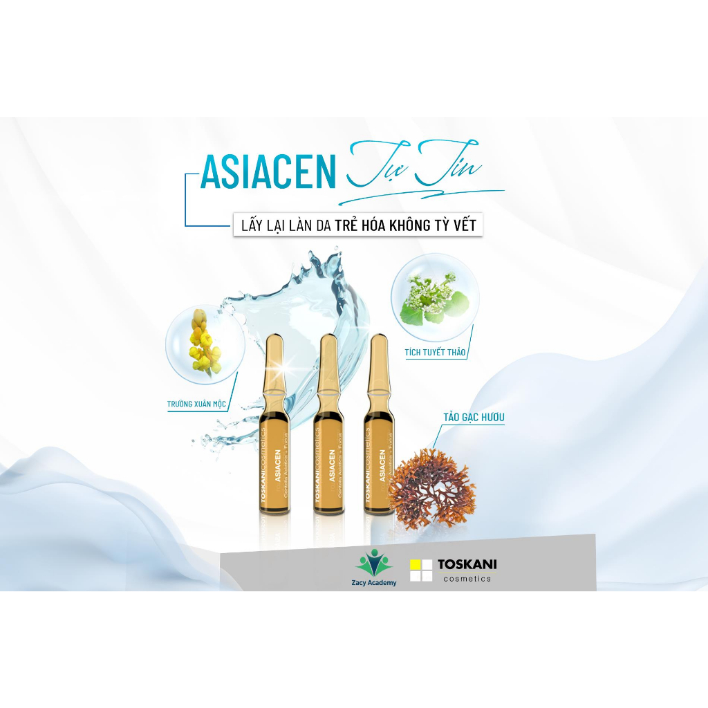 2x2ml Toskani Asiacen - Meso/Huyết Thanh Phục Hồi Da Sau Xâm Lấn Trẻ Hóa Làm Dịu Các Tổn Thương