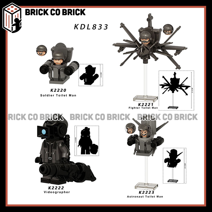 Skibidi Toilet Đồ chơi Lắp ráp Nhân vật Soldier Toilet Man Fighter Toilet Man Mô hình VideoGrapher KDL833