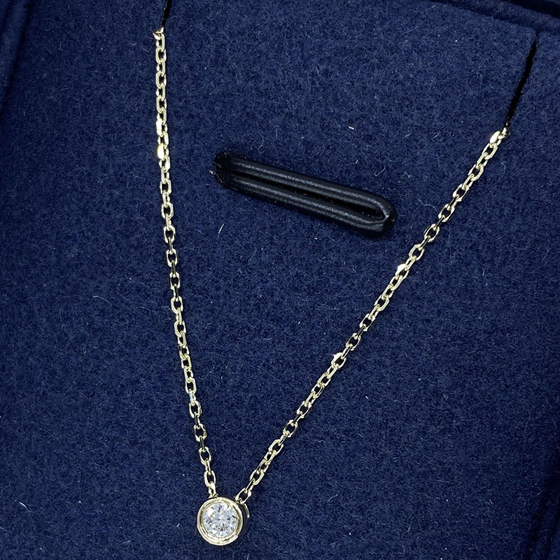Bezel Setting 14k Yellow Gold 0.05ct DEF VS-VVS CVD HPHT Lab Grown Diamond Pendant Necklace 18inch Wedding Necklace For Woman ราคา 16,336 บาท*ส่งฟรี