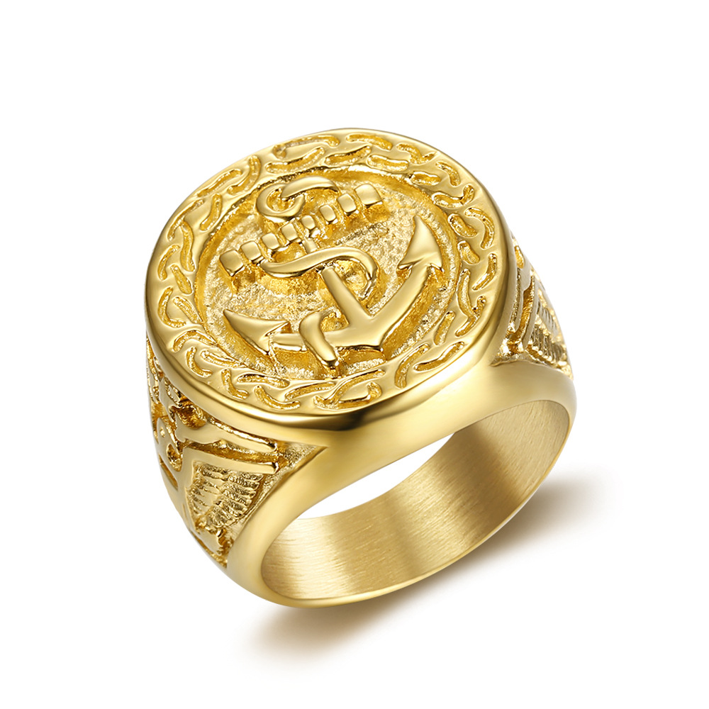 Nhẫn nam Mỏ Neo thuyền đại bàng chân không 18K