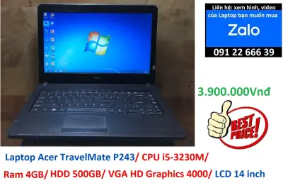 Laptop Acer TravelMate P243/ CPU i5-3230M/ Ram 4GB/ HDD 500GB/ VGA HD Graphics 4000/ LCD 14 inch