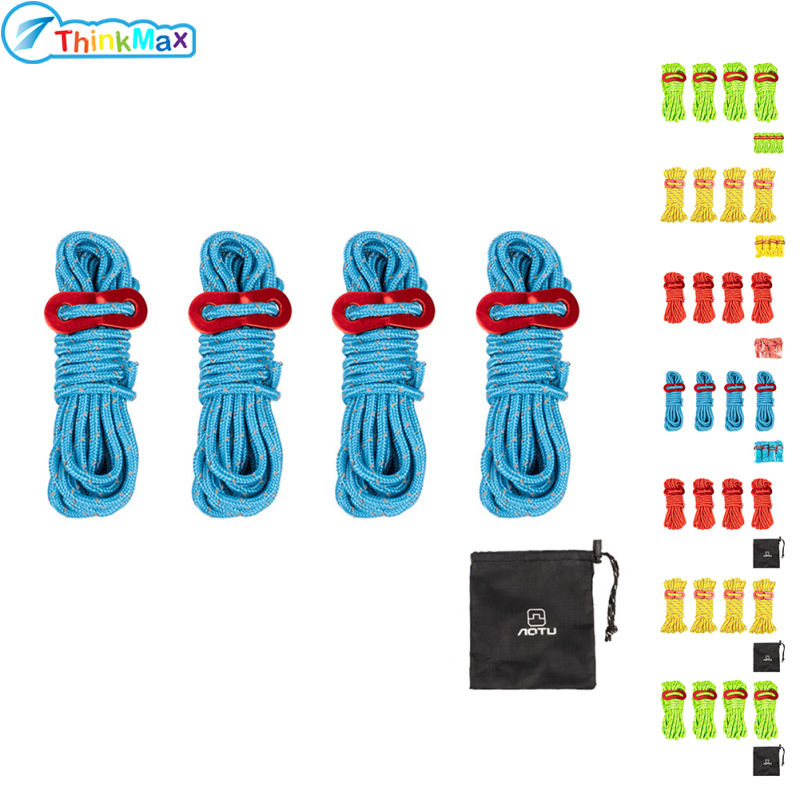 4mm Outdoor Reflective Rope Length 4m Umbrella-Rope Tent Fixed Rope Parachute-Cord Adjustment Buckle Windproof Rope ราคา 102 บาท*ส่งฟรี