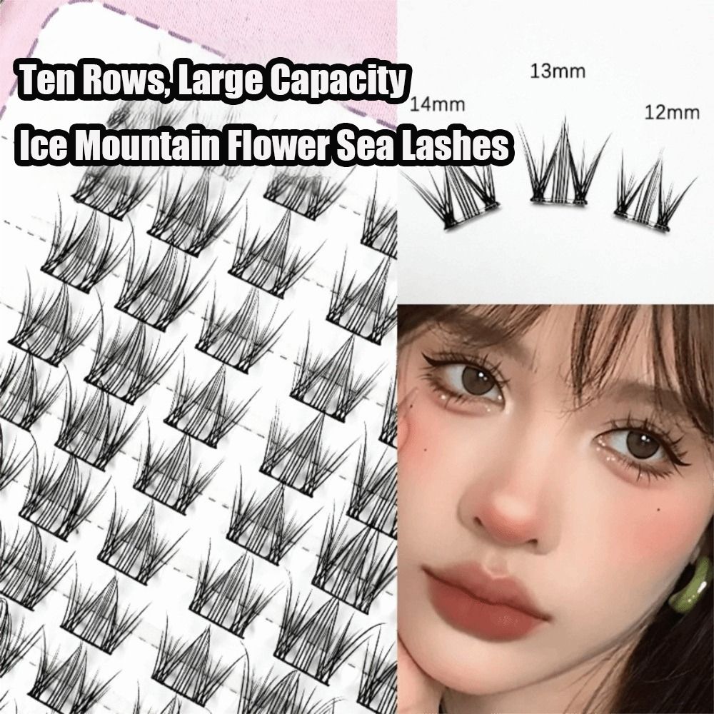 LEUKOC Phong cách K-pop 60/80/100 chùm lông mi giả 10-13MM Trang điểm mắt Lông mi giả đa phong cách tự nhiên Thời thượng Dễ mặc 10 Dãy Lông Mi Giả Hàng ngày/Tiệc tùng
