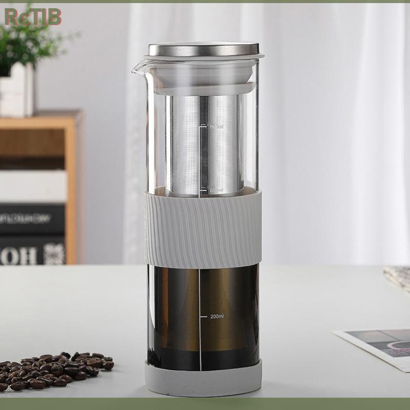 RcTlB Xách tay kín lạnh Brew Cà Phê Đá Maker Tea Infuser - 800ml lạnh Brew cà phê ấm đun nước pha thủy tinh bình