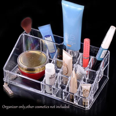 Clear Acrylic Cosmetic Makeup Storage Organizer Box Lipstick Stand Holder Display Rack Make up Brush Eyeshadow Nail Varnish Polish Case Container