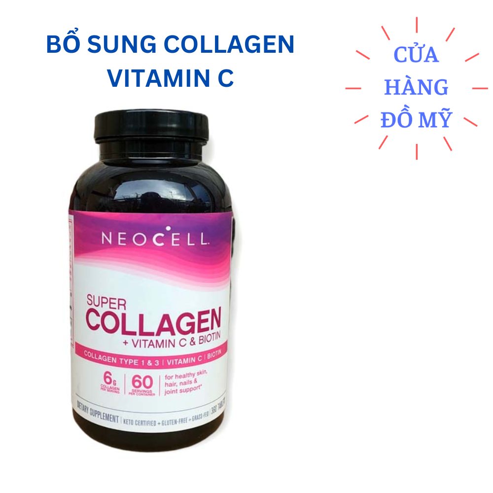 Viên uống NeoCell Super Collagen +C Type 1, 3 360 Viên của Mỹ - Giúp da hồng hào, chống lão hóa  Mẫu mới - Cửa Hàng Đồ Mỹ