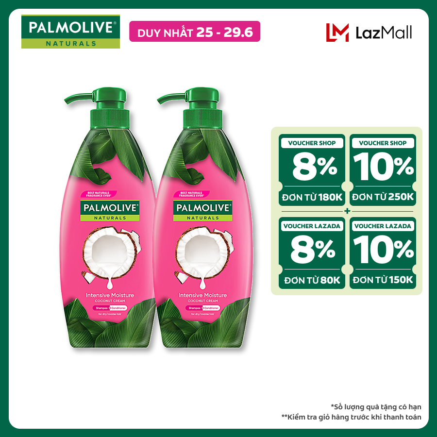 Pack of 2 Palmolive Natural Shampoo 600ml x2