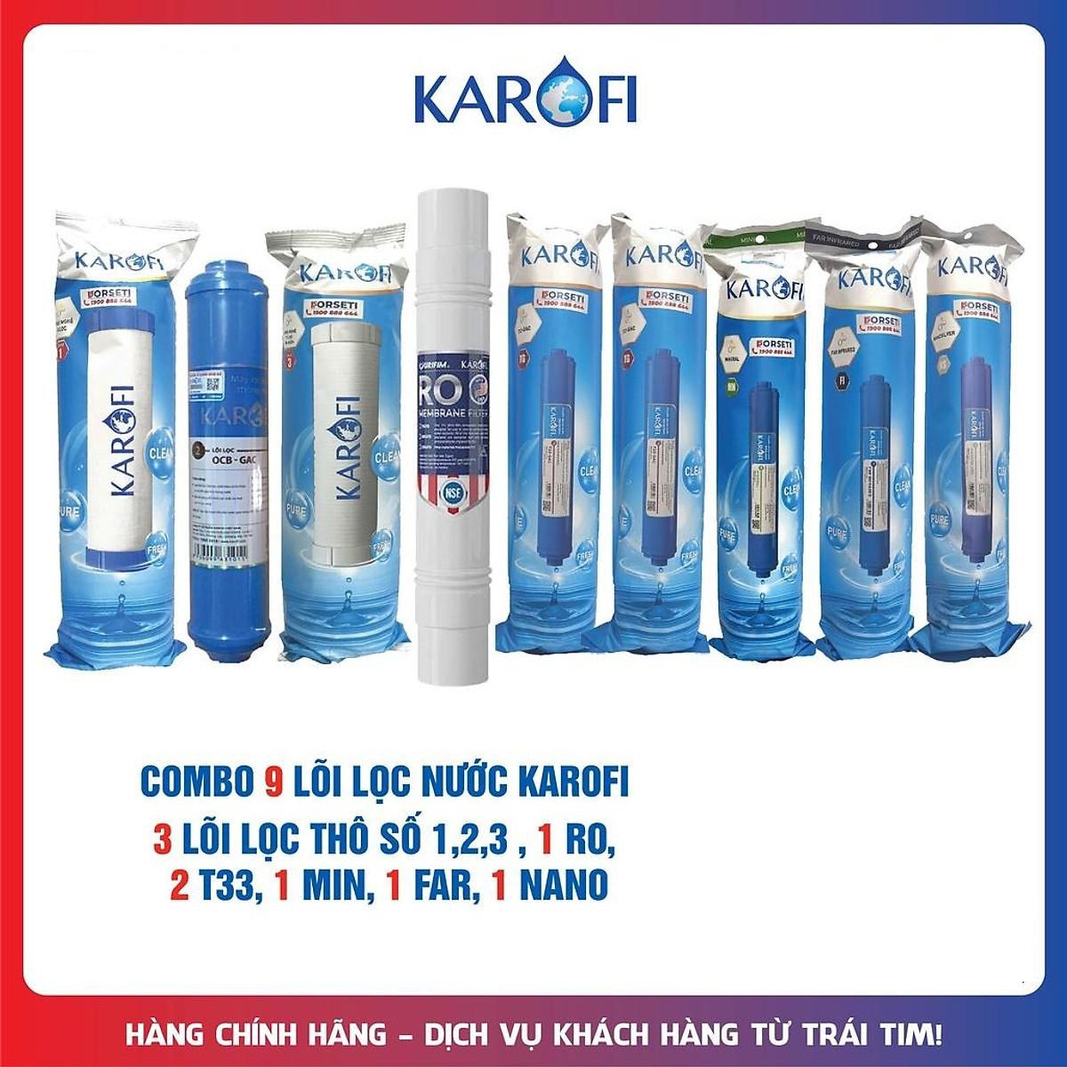 Combo 9 lõi lọc nước Karofi hàng chính hãng dùng cho máy lọc nước Karofi B930
