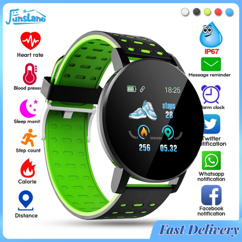 FunsLane Smart Bracelet Blood Pressure Waterproof Sport Round Smartwatch Smart Clock Fitness Tracker For Android Ios ราคา 142 บาท*ส่งฟรี