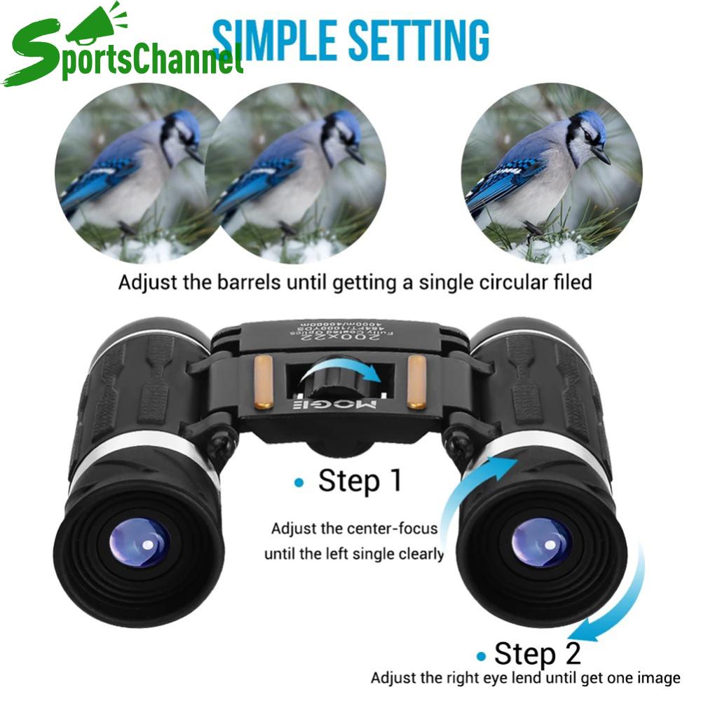 Ống nhòm cắm trại tầm xa kính viễn vọng cắm trại ngoài trời chuyên nghiệp 200x22 Mini Zoom di động thiết bị sinh tồn đi bộ đường dài
