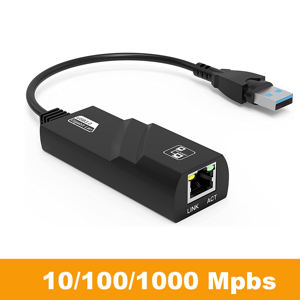 Card Mạng Lan Có Dây USB 3.0 10 / 100 / 1000Mbps Sang Rj45 Cho PC Macbook Windows 10