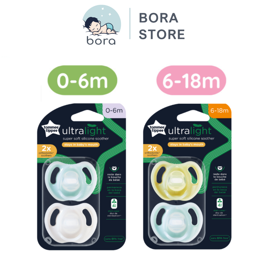 Ti giả silicon Tommee Tippee Ultra Light siêu nhẹ hỗ trợ chỉnh nha cho bé chính hãng