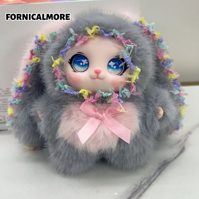 Fornicalmore Cute Fluffy Squirrel Doll with Colorful Ribbon Crown and Pink Bow. Suitable for Collection and as a Gift. ราคา 79 บาท*ส่งฟรี