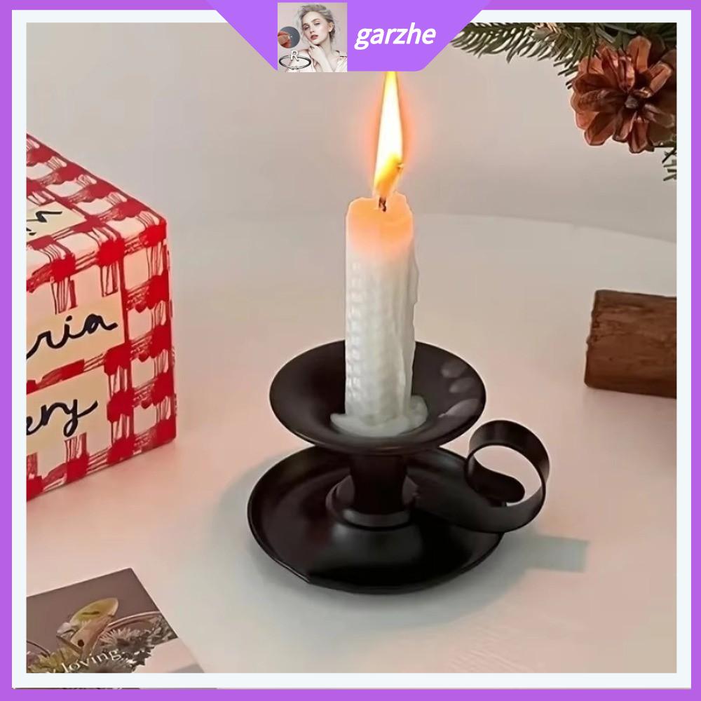 GARZHE24272 Đơn giản Đế nến hình tách trà Phong cách Châu Âu Sắt  loại Giá đỡ nến để bàn Phong cách retro Đồ dùng cho bữa tối dưới ánh nến Giá đỡ nến Giáng sinh