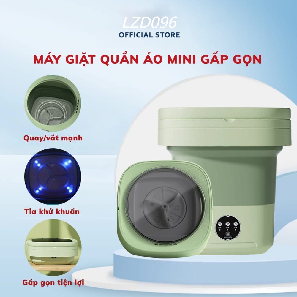 Máy Giặt Mini Tự Động Gấp Gọn Andu Máy Giặt Đồ Lót Tất Vớ Giặt Đồ Cho Bé Dung Tích 6L Tự Vắt Khô Khử Khuẩn Tiện Dụng