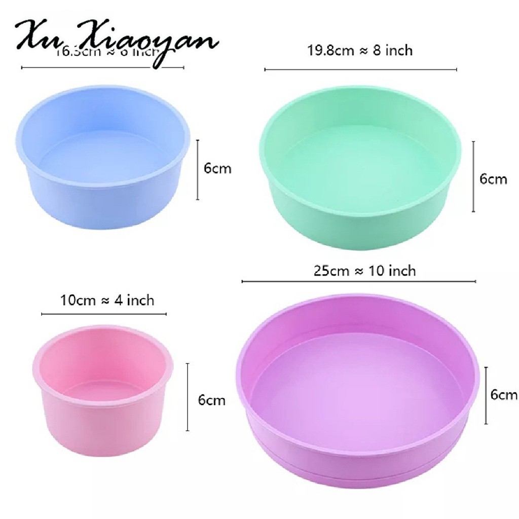 XUXIAOYAN 1แม่พิมพ์เค้กซิลิโคนทรงกลมคุณภาพสูง ราคา 19 บาท*ส่งฟรี