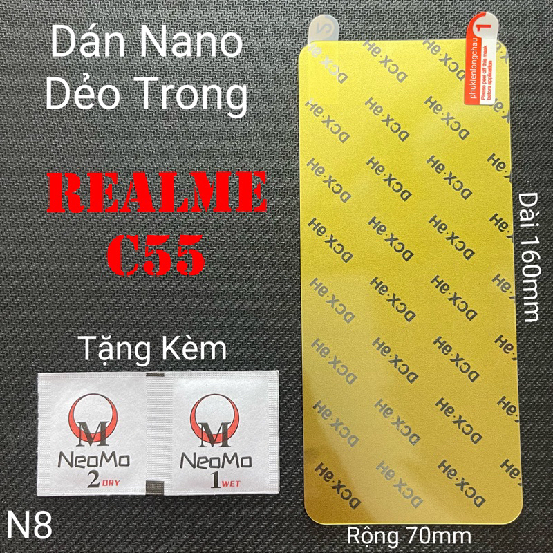 Miếng Dán Bảo Vệ Màn Hình Realme C55 Dẻo Mỏng Trong Suốt Phủ Nano Chống Trầy Xước(N8)