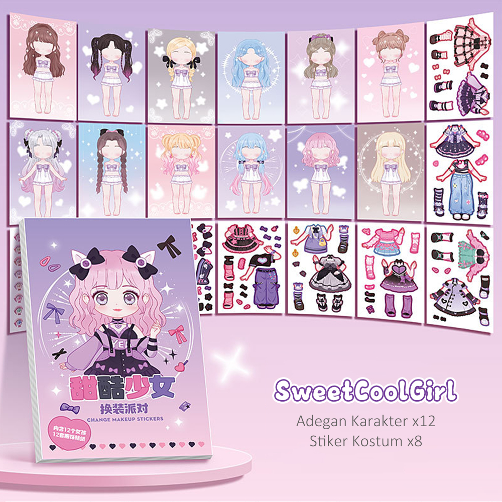 Baby Shine DIY Buku Stiker Change Makeup Princess Style Ketrampilan Dekorasi