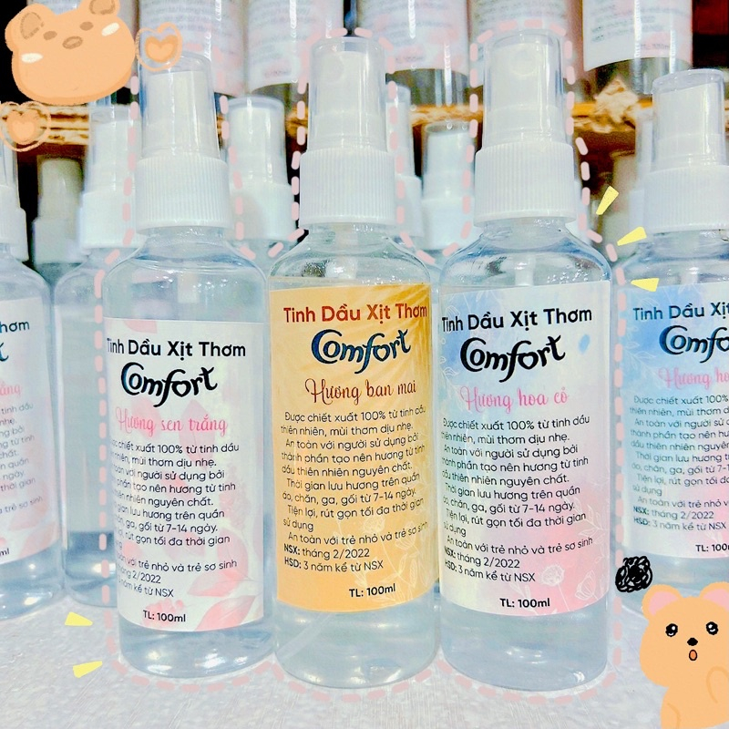 Tinh dầu xịt thơm COMFORT 100ml khử mùi toàn thân xịt thơm quần áo nước hoa lưu hương lâu hương thơm quyến rũ