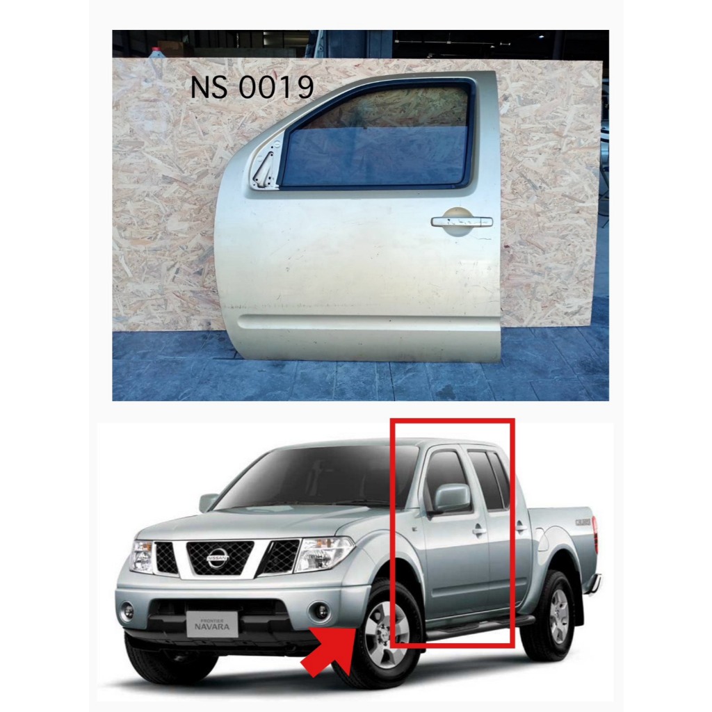 Left Front Door, Nissan Navara, 4-Door Model, Original, Second-Hand. ราคา 4,500 บาท*ส่งฟรี
