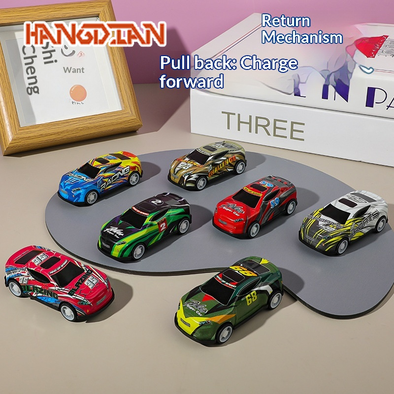 HANGDIAN Wind-Up Metal Racing Car Toy for Kids Educational Mini Vehicle Gift ราคา 15 บาท*ส่งฟรี
