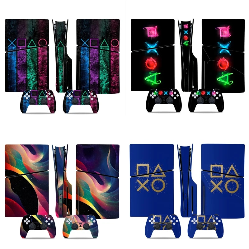 【Great Selection】 Gamegenixx Ps5 Disc Skin Sticker Geometry Protective Vinyl Wrap Cover Full Set For Ps5 Disc Console And 2 Controllers