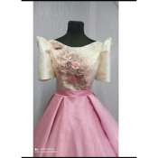 Modern Filipiniana backflets long gown for ladies