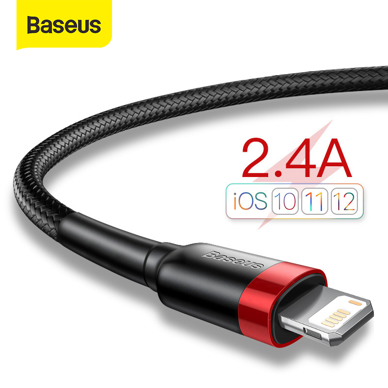 Baseus Cáp USB 8 pin Sạc nhanh cho iPhone 11 Pro XS Max XR X 8 7 6 6s Plus 5 5S SE iPad Cáp sạc