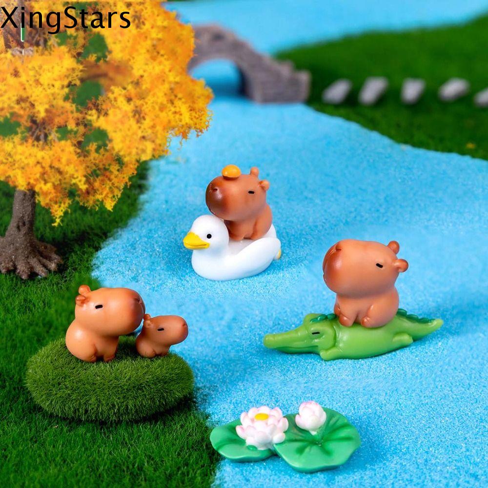 XINGSTARS Capibara động vật Đồ chơi mô hình capybara Mô phỏng Nhân vật Mô hình capibara mô phỏng Mô 