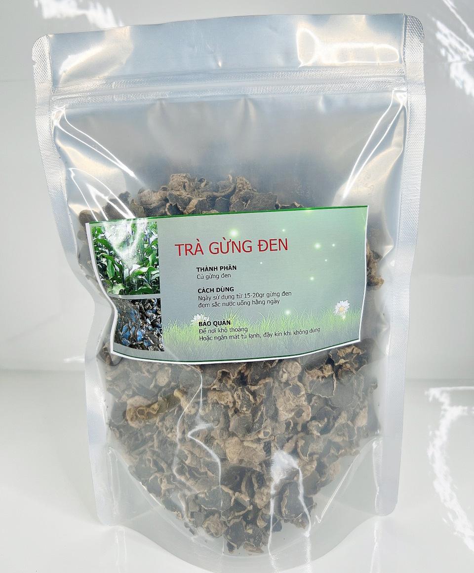 Trà Gừng đen khô ( Gừng đen khô - Ngải tím - Nga truật ) - Gói 500gr Nước Trà Chè