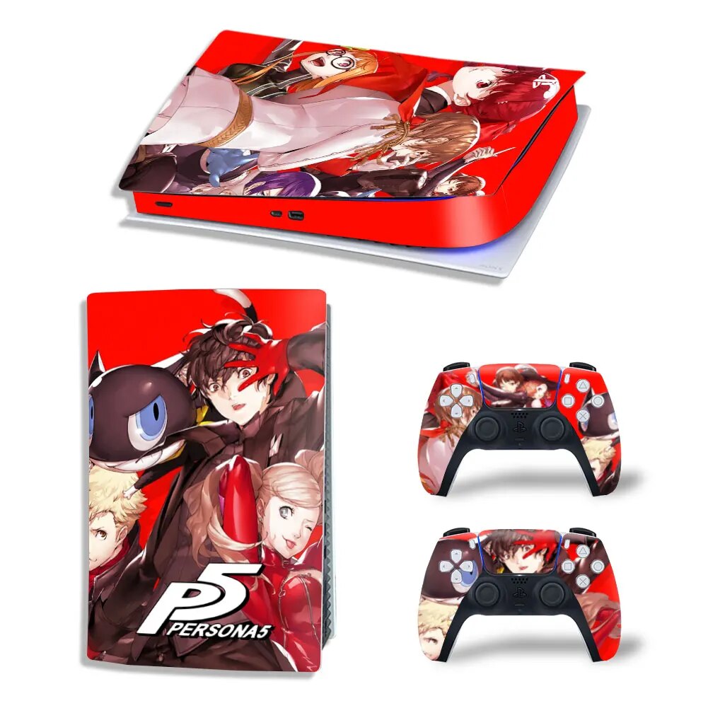 【Value Bundle】 For Ps5 Digital Skin Persona Vinyl Sticker Decal Cover Console Controller Dustproof Protective Sticker