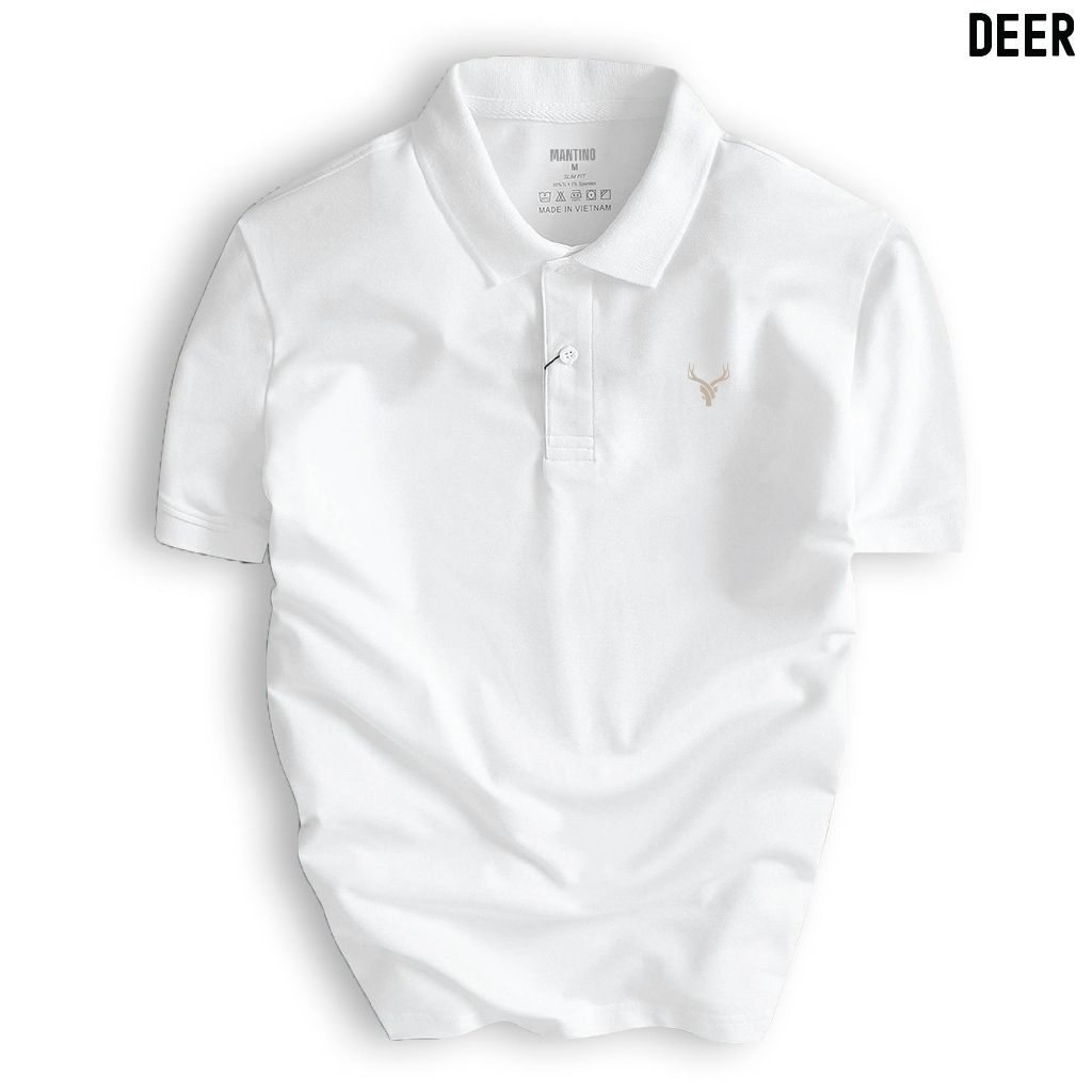 Áo thun polo deer cổ bẻ basic cvc vải cá sấu co dãn 4 chiều