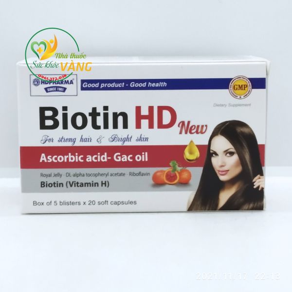 Viên uống Biotin HD new - Cho mái tóc khỏe và làn da đẹp giá rẻ