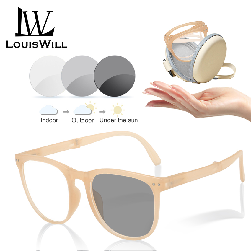 LouisWill kính đổi màu kính mát nam Kính Râm Đổi Màu Gấp Gọn Kính Cổ Điển