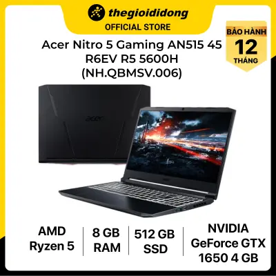 [Trả góp 0%] Laptop Acer Nitro 5 AN515 45 R6EV R5 5600H/8GB/512GB/4GB GTX1650/15.6