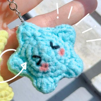Móc Khoá Cặp Đôi Mặt Trời Trái Đất Women Móc Chìa Khoá Móc Khóa Len Handmade